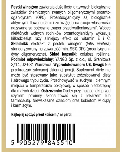 OPC 95% ekstrakt z pestek winogron - 90 kaps.